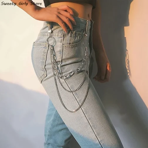 Jewelry Cosplay Trousers Skirt Jeans Chain Metal Pants Chains Dress Up Pants DecorationBody Jewelry Halloween Belly Belts - Image 4